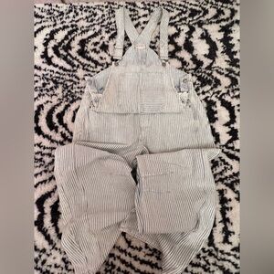 We The Free Blue and White Striped Overalls size M